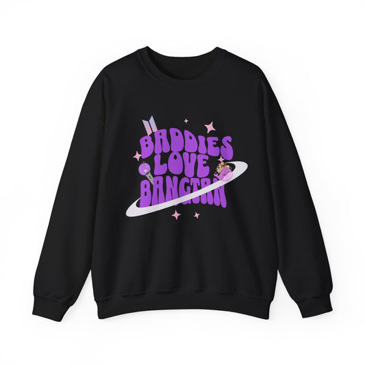 Baddies Love Bangtan Crewneck Sweatshirt — K‑Pop BTS Fan Graphic Pullover