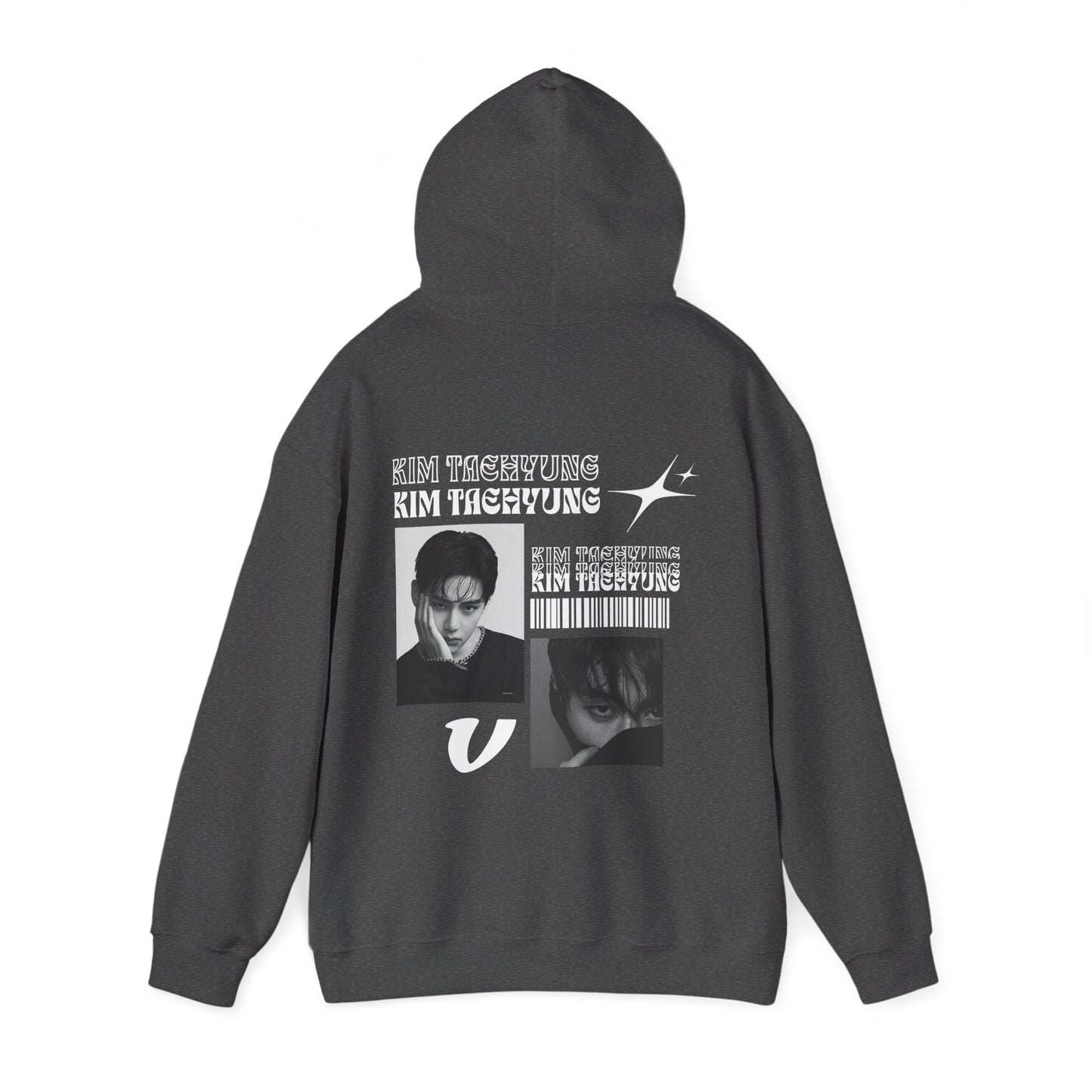 K-Pop Photo Collage Hoodie — 'Kim Taehyung' Fan Pullover
