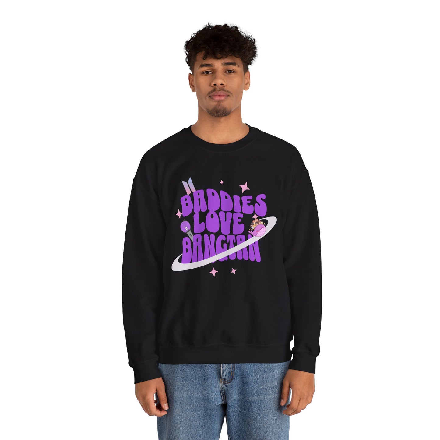 Baddies Love Bangtan Crewneck Sweatshirt — K‑Pop BTS Fan Graphic Pullover