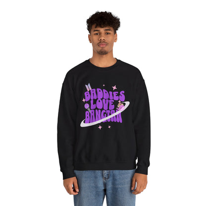 Baddies Love Bangtan Crewneck Sweatshirt — K‑Pop BTS Fan Graphic Pullover