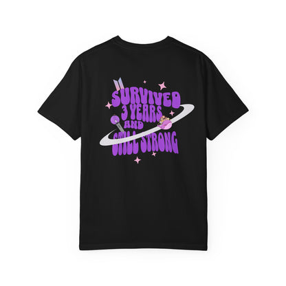 T-Shirt — "I Survived 3 Years and Still Strong" BTS-Inspired Graphic Tee