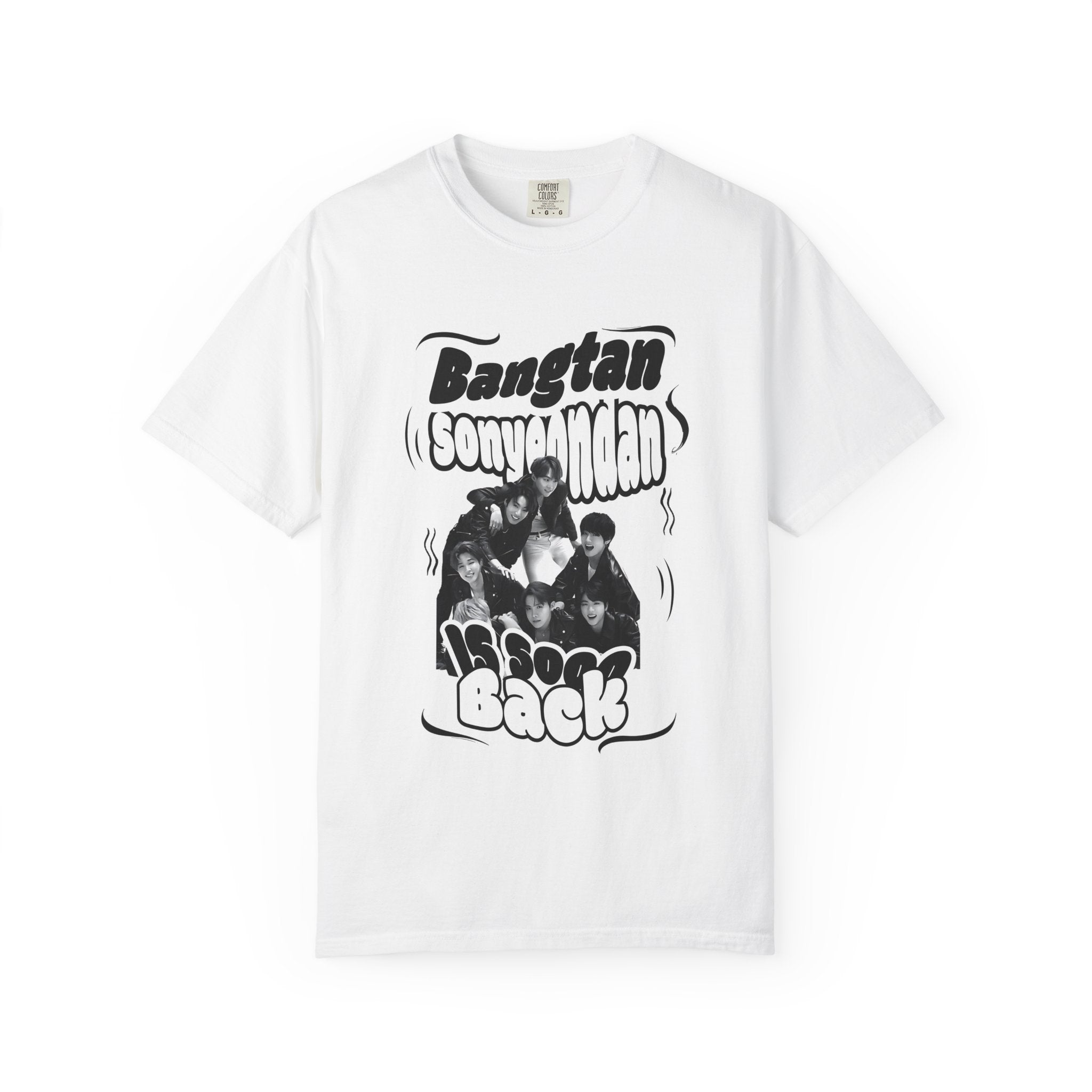 T-Shirt — 'Bangtan Soyou In Man Is Back' Retro K-Pop Band Graphic Tee