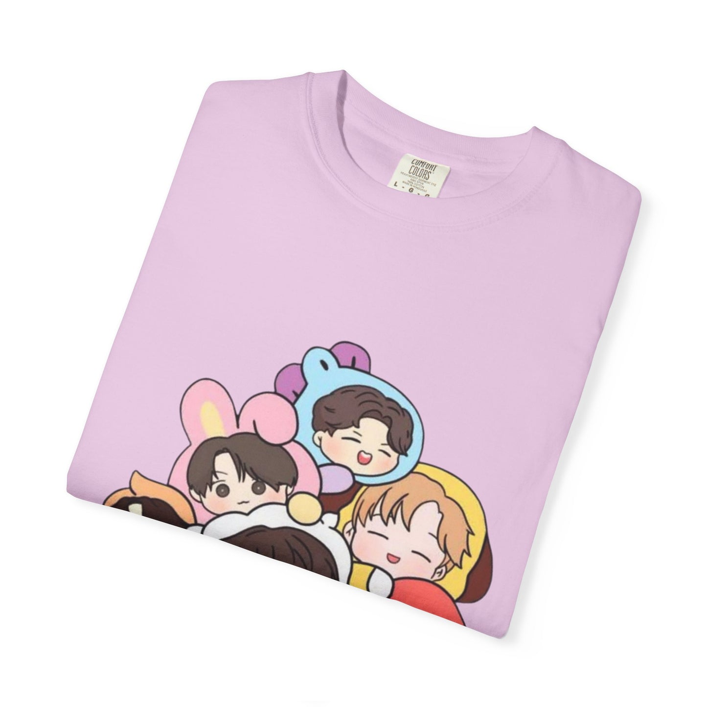 Cute K-Pop Cartoon Characters T-Shirt — Kawaii Idol Group Design
