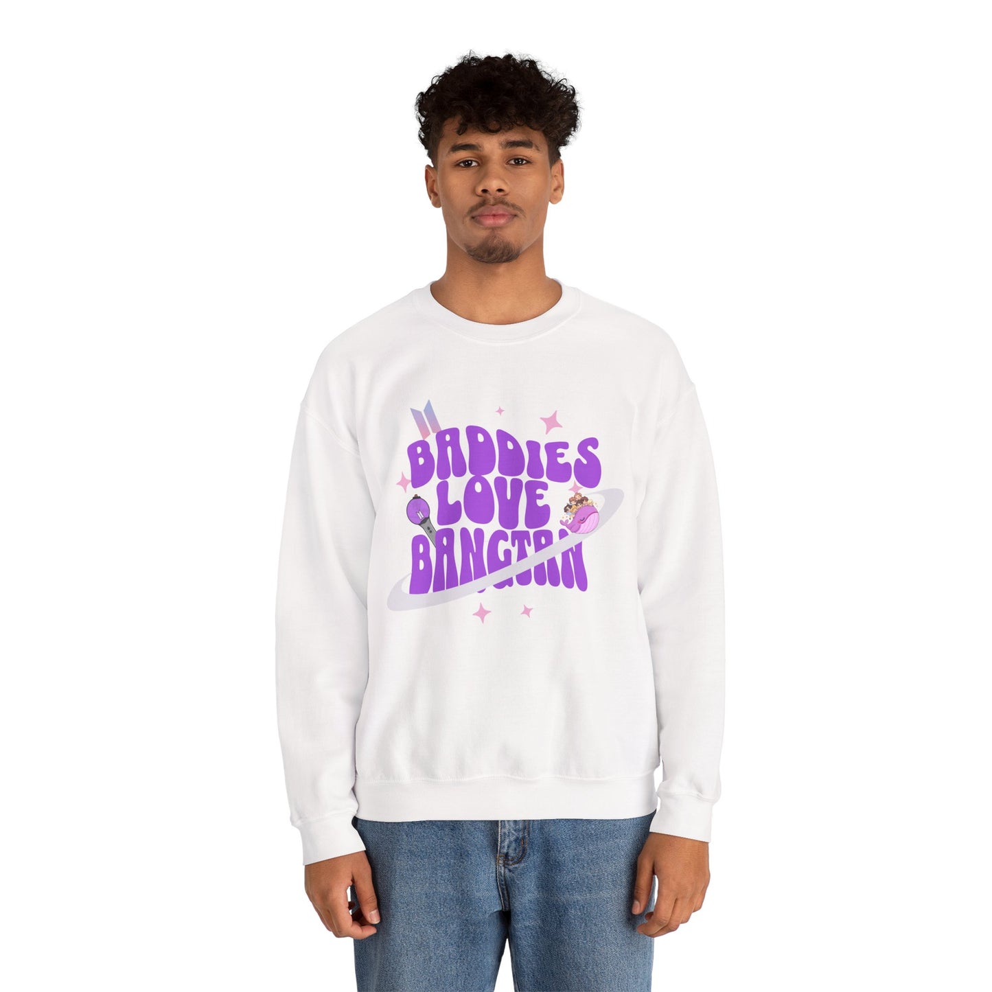 Baddies Love Bangtan Crewneck Sweatshirt — K‑Pop BTS Fan Graphic Pullover