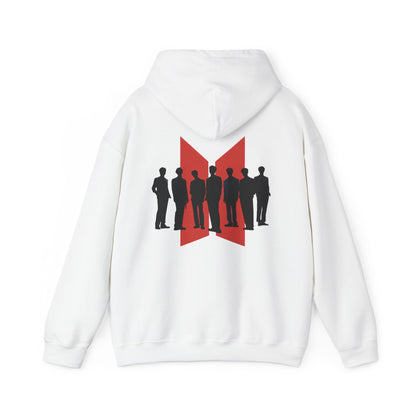 BTS Fan Hoodie - Red Logo & Silhouette K-Pop Pullover