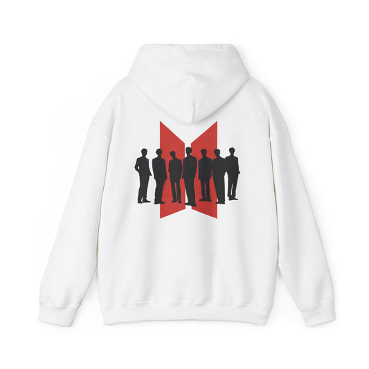BTS Fan Hoodie - Red Logo & Silhouette K-Pop Pullover